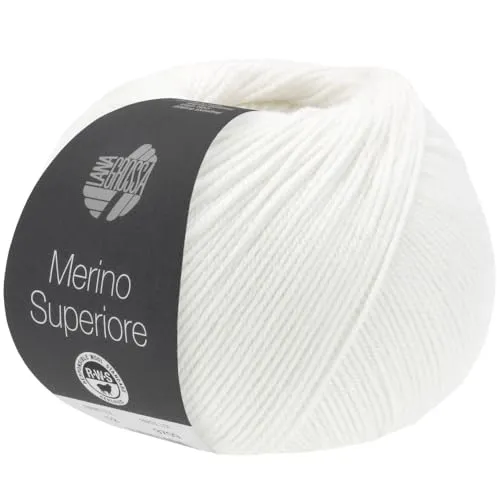 LANA GROSSA Merino Superiore | Pure, extrafeine Merinowolle waschmaschinenfest und filzfrei | Handstrickgarn aus 100% Schurwolle (Merino extrafein) | 50g Wolle zum Stricken & Häkeln | 180m Garn FB1