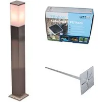 QAZQA Außen-Stablampe Malios 80cm IP44 mit Erdspieß und Kabelverschraubung - Elegante Außen-Stablampe für stimmungsvolle Gartenbeleuchtung! Mit IP44-Schutz gegen Spritzwasser und einem universellen Erdspieß ist sie ideal für den Außenbereich. Gestalte deine Abende gemütlich!