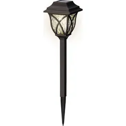 LED Solar Außenleuchte 33cm Kunststoff Schwarz / Warmweiß - Schwarz