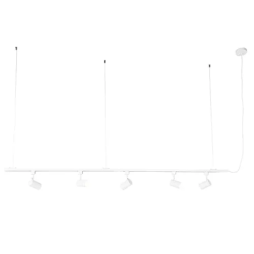 QAZQA Modernes Hänge-Schienen-System Komplettset - Deckenspot mit 5-flammigem Design, dimmbar und ideal für jedes Wohnambiente, von Wohnzimmer bis Büro.
