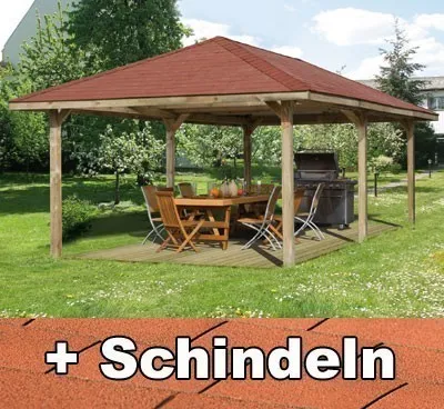 weka Gartenoase 651 B Gr.1 mit roten DS - Sparset - Gartenpavillon von Weka, ideal für entspannte Stunden im Freien und mit praktischem Sparset für zusätzlichen Komfort.