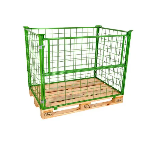 OSWALD Transportgeräte Transportwagen Gitteraufsatzrahmen Höhe 1200 mm, 800 x 1200 x 1200 mm 800 kg lackiert, (RW20022), passend für Eurpaletten, 100 x 100 Maschung