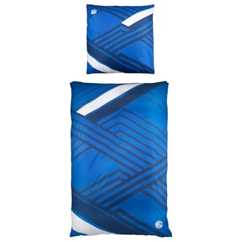 FC Schalke 04 Bettwäsche blau/Weiss 135x200+80x80 - Bettwäsche-Sets für Fans, mit stylischem FC Schalke 04 Design, ideal für ein gemütliches Schlafzimmer und um die Liebe zum Verein auszudrücken.