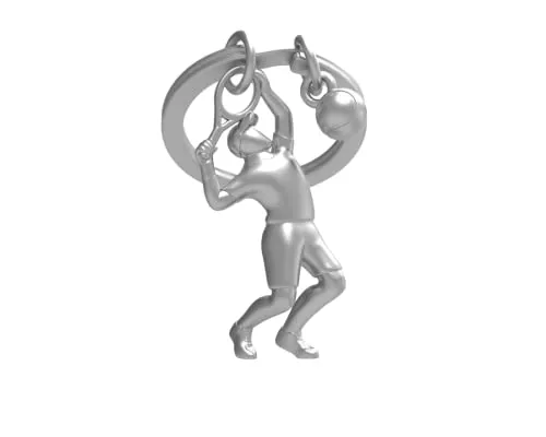 O meta[l]morphose METALMORPHOSE – Schlüsselanhänger aus Metall 3D Tennisman – Geschenk für Olympische Spiele – für Tennis-Enthusiasten – MTM283-01