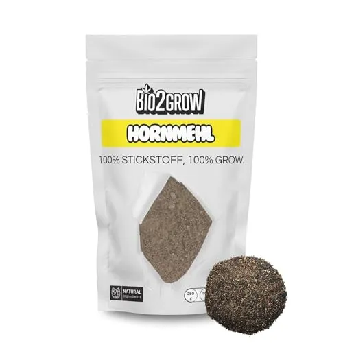 Bio2Grow Hornmehl Stickstoffdünger 500g - Langzeitwirkung & Bodenverbesserung - Für Garten & Beete