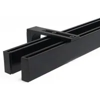 Deco-Raum Gardinenschiene 60 cm, Schwarz, Metall - Hochwertige 2-läufige Gardinenschiene aus Metall, individuell nach Maß gefertigt. Ideal für modernes Wohnen – flexibel in Längen und Farben, inklusive Wandträger und Montagezubehör.