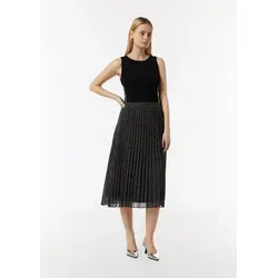 Comma Webrock - Eleganter Midi-Plisseerock - Röcke: Stilvoller Midi-Plisseerock aus zartem Chiffon mit einzigartigem Muster und Mid-Rise-Taille für vielseitige Styling-Möglichkeiten.