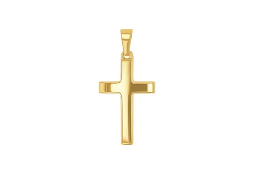 Amor Motivanhänger Unisex - Kreuz Anhänger in Gold, 2,5 cm - Eleganter 375 Gold Anhänger 