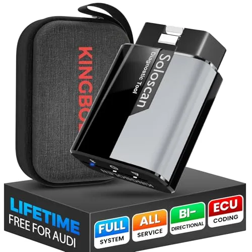 KINGBOLEN Soloscan OBD2 Diagnosegerät für Audi/für VW/für Skoda/für Seat/für Bentley/für Bugatti/für Lamborghini,Alle Systemdiagnosen,50+ Reset-Funktion,Aktiver Test,ECU-Codierung,Kostenloses Update.