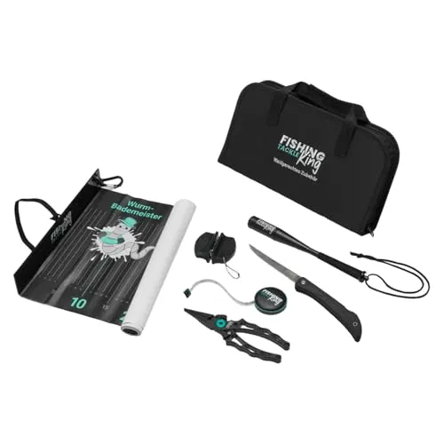Fishing-King Tackle Waidgerechte Zubehörtasche - Abhakmatten – Praktische und wasserdichte Zubehörtasche für Angler, ideal zum Organisieren von Zubehör und einfach im Einsatz am Wasser.