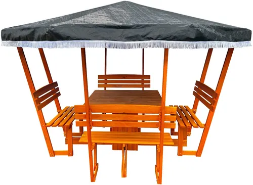 Promadino Pavillon Rosenheim mit grünem Dach - Eleganter Pavillon aus massivem Kiefernholz, tauchimprägniert für optimale Wetterbeständigkeit. Ideal für Gartenpartys und entspannte Stunden im Freien.