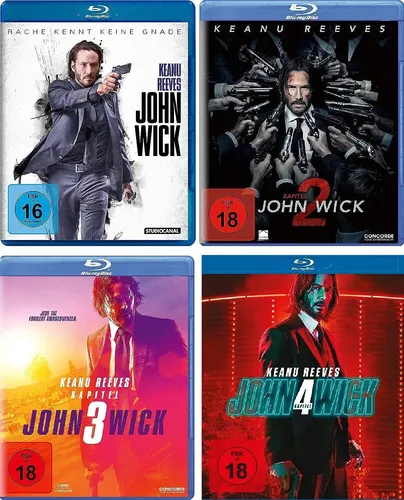 Blu-rays * JOHN WICK KAPITEL 1 + 2 + 3 + 4 IM SET