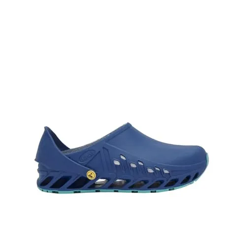 Scholl Evoflex - Ultraleichte Sanitärclogs für Herren und Damen - Vielseitige Sanitärclogs mit verstellbarem Riemen für flexiblen Tragekomfort. Ideal für den professionellen Einsatz in Kliniken und Küchen, leicht zu reinigen und mit rutschfester Sohle für mehr Sicherheit.