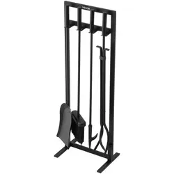 VEVOR Kaminbesteck-Set, 5-teilig, inkl. Rahmenständer, Zange, Ascheschaufel, Bürste, Schürhaken, Kaminzubehör aus Schmiedeeisen und Stahl für drinnen und draußen, Schwarz