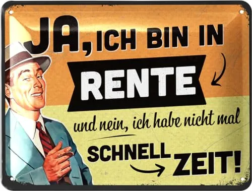 LANOLU Retro Blechschild Ruhestand
