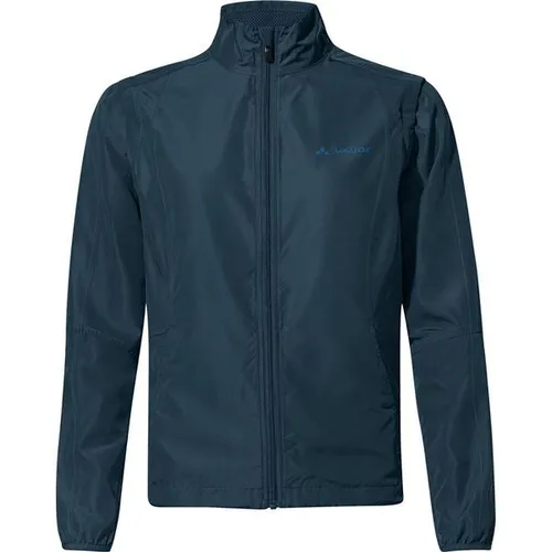 VAUDE Fahrradjacke DUNDEE blau 36 - Funktionsjacke für Radsport, atmungsaktiv und wasserabweisend, ideal für wechselhaftes Wetter mit abnehmbaren Ärmeln und verstellbarem Gummizug.