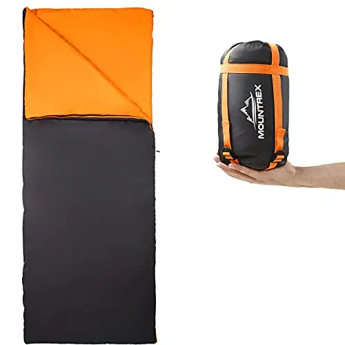 MOUNTREX Schlafsack - Ultraleicht & Kompakt für Reisen - Schlafsäcke, ultraleicht mit nur 700g und kleinem Packmaß von 28 x 15 cm, ideal für Camping, Reisen und Festivals – koppelbar für Paare.