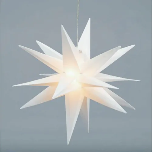 LED Weihnachtsstern faltbar 6/18 Timer 3D Stern Ø35 warmweiß Weihnachtsdeko IP44