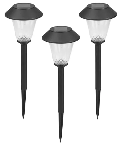 Luxform Solar-Gartenlampe St. Tropez - 3er Set - 3er Set Solar-Gartenlampen mit warmweißen LEDs, ideal für stimmungsvolle Beleuchtung im Garten. Automatisches Einschalten bei Dämmerung, leuchtet bis zu 6 Stunden. Einfach aufzustellen dank Erdspieß.