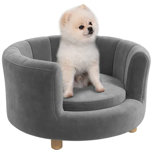 PawHut Hundesofa mit Waschbarem Bezug - Hundesessel & -sofas, gemütliches Design mit Rückenlehne für Sicherheit, ideal für kleine Hunde bis 4,5 kg, stilvolles Möbelstück für Ihr Zuhause.