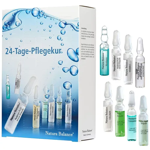Natura Balance Gesichtspflege Set - 24 Ampullen mit Hyaluron, Kollagen & Retinol - Feuchtigkeitscremes für alle Hauttypen. 24 Ampullen mit hochwirksamen Inhaltsstoffen für intensive Hydration und Anti-Aging-Effekte.