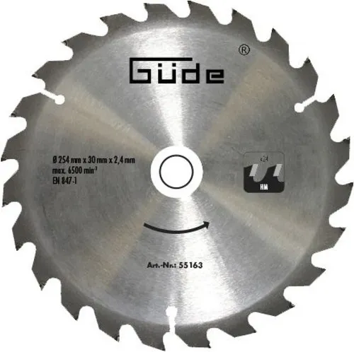 HM Kreissägenblatt 254X30X24Z ZU TK Güde 254x30x1,8mm 24 Zähne