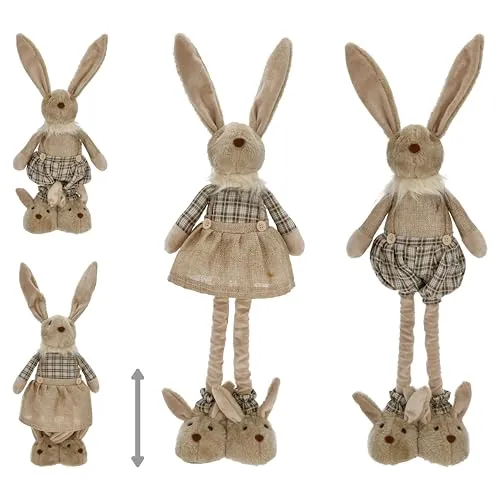 itsisa Dekofigur Osterhase mit Hasenschuh & Teleskopbeinen (2er Set) Mann und Frau H:44-60 cm