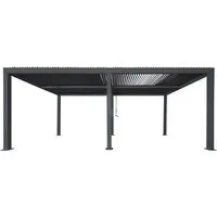 Proregal Carport 220x583x301 cm mit Lamellendach – Anthrazit - Hochwertiger Carport mit verstellbarem Lamellendach für optimale Licht- und Wetterregulierung. Robuste Bauweise aus pulverbeschichtetem Aluminium, sturmfest bis 100 km/h und ideal für den Einsatz im Garten.