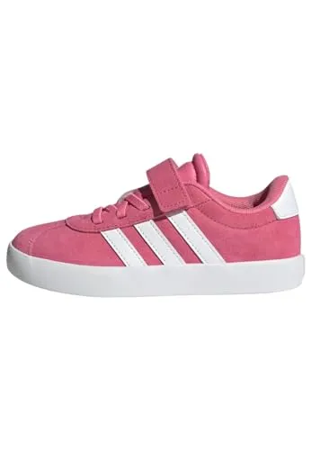 adidas VL Court 3.0 Hook and Loop Shoes Kids - Pink Fusion/Cloud White - Sneaker für Jungen mit regulärer Passform, elastischen Schnürsenkeln und praktischen Klettverschlussriemen für einfaches An- und Ausziehen.