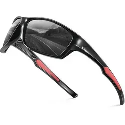 Sportbrille Polarisierte UV400 Herren Damen 3-Schwarz-Rote Beine