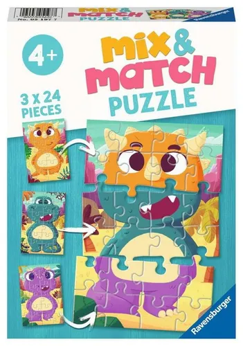 Ravensburger Puzzle Mix & Match Niedliche Dinos 05197, 500 Puzzleteile