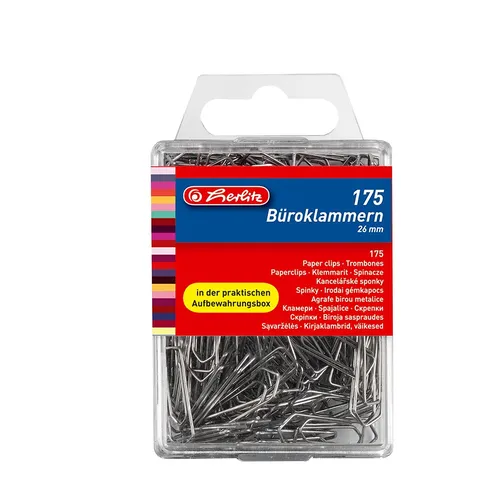 herlitz Büroklammern aus Metall verzinkt 26 mm 175 Stück