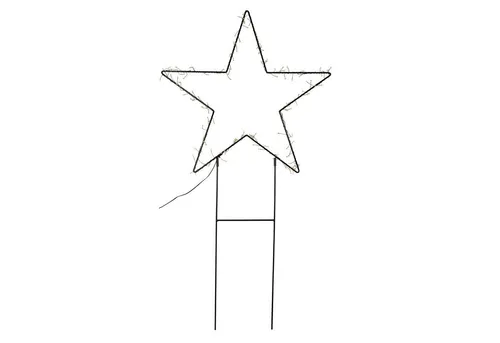 LED Gartenstecker Stern - 150 warmweiße LEDs, 115cm hoch - Gartenverzierungen - Auffälliger Metallstern mit 150 warmweißen LEDs, ideal für weihnachtliche Dekoration im Vorgarten oder Blumenbeet.