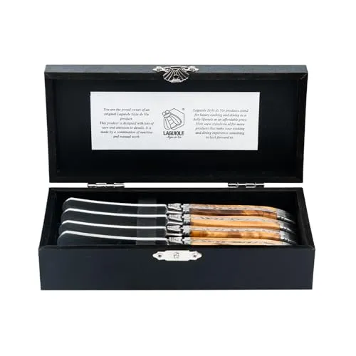 Laguiole Style de Vie Buttermesser Luxury Line, 4-teilig, Olivenholz