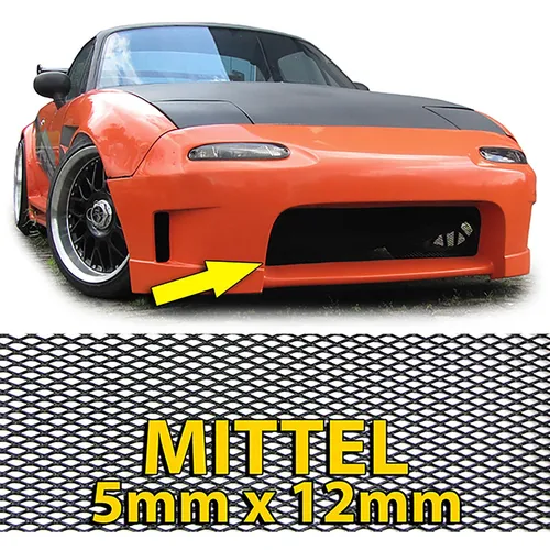 Alu Gitter Renngitter Wabengitter Racegitter Alu 150X30cm schwarz Mittel