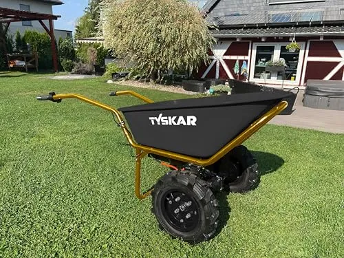 Tyskar Akku Schubkarre ESK260TWIN Doppelachser max. 260kg 100L Wanne 500 Watt Vorwärts/Rückwärts