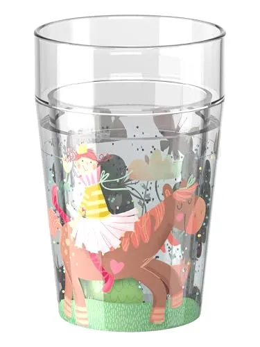 HABA Unisex Becher 4-Pack Glitzerbecher - Prinzessin & Pferd - FUNKELNDER TRINKSPAß: Diese Kinderbecher mit Glitzer-Effekt machen das Trinken zum Abenteuer. KINDGERECHTE GRÖSSE: Perfekt für kleine Hände, sorgen sie für ein sicheres Trinkgefühl. PFLEGELEICHT: Einfach zu reinigen – ideal für den Alltag.