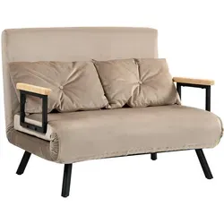 HOMCOM Schlafsofa mit Bettfunktion – Vielseitiger Relaxsessel - Sofas & Couches: Fünffach verstellbare Rückenlehne für optimalen Komfort, verwandelt sich einfach in ein bequemes Einzelbett. Ideal für kleine Räume und Gäste.