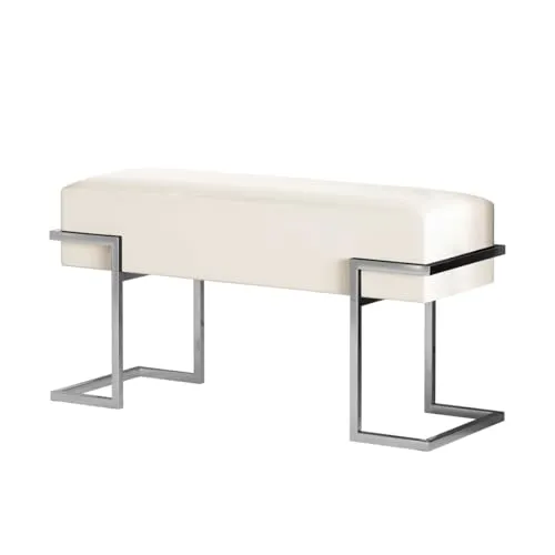 Polsterbank Cely, creme, 80 cm - Sitzbänke - Einzelbänke mit stabilem Metallgestell und bequemer Polsterung für modernen Komfort. Ideal für stilvolle Akzente im Wohnraum.