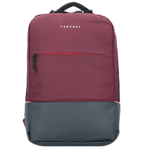 FORVERT Forvert Lance Backpack - Plüsch-Rot, 15 Zoll Laptopfach - Daypack mit geräumigem Hauptfach und gepolstertem 15 Zoll Laptopfach. Bequeme Rückenpolsterung und verstärkter Boden für optimalen Komfort und Stabilität.