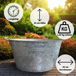 Solar Brunnen Set inkl. Akku - 50 cm Metall-Schale - Vielseitiger Solar-Gartenbrunnen im Komplettset: Einfach aufstellen, Wasser genießen und die Natur anziehen. Mit langlebiger Pumpe und wechselbaren Düsen für kreative Wasserspiele. Wetterfest und pflegeleicht für jahrelangen Einsatz.