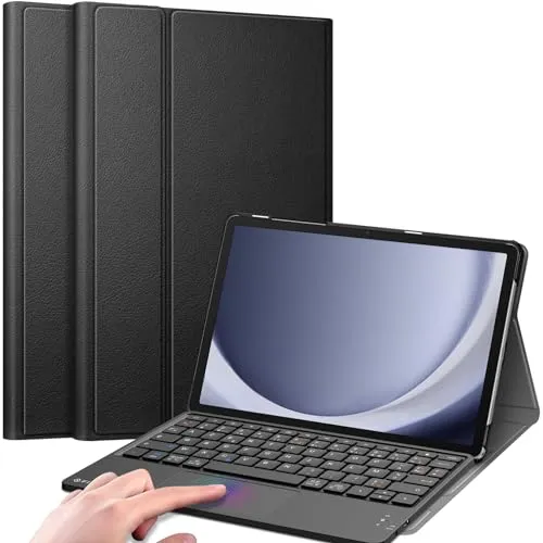 FINTIE Französische AZERTY-Tastatur für Samsung Galaxy Tab A9 Plus (A9+) 11 Zoll 2023, kabellose Tastatur mit Touchpad, Multi-Positions-Cover, Schwarz