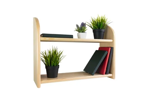 Prima-Online Wandregal 60 cm - Hängeregal mit 2 Ablageflächen aus Kiefer, ideal für Bücher oder Deko, platzsparend und stilvoll für jeden Raum.