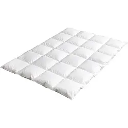 Kassettendecke - Makobezug - 135 x 200 cm - Daunen - Weiß - Hochwertige Kassettendecke mit 100 % Daunenfüllung, ideal als Übergangs- oder leichtere Winterdecke. Der elegante Makobezug aus Baumwolle sorgt für zusätzlichen Komfort.