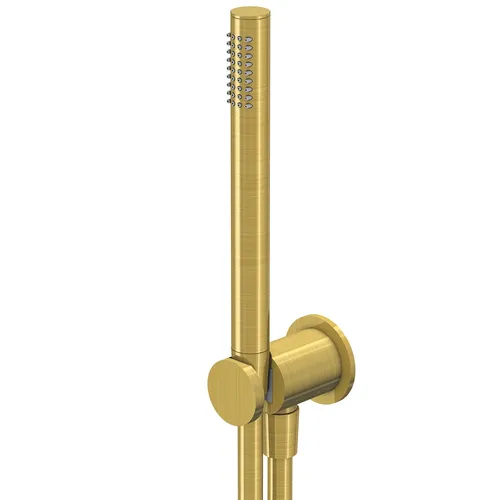 Steinberg Serie 340 Handbrausegarnitur - Handbrausen, inklusive integrierter Brauseanschlussbogen und Easy-Clean-System für mühelose Pflege, ideal für stilvolle Badezimmer in brushed gold.