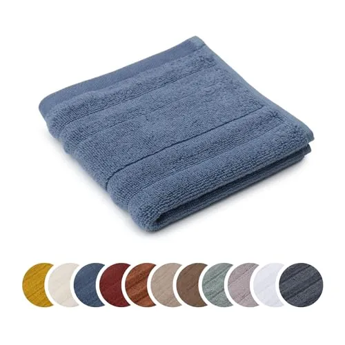 liebling Seiftuch Luxus Bio Baumwolle, Serie Marseille, 770 gr. / m², 30 x 30 cm, Ökotex, 60 Grad, saugstark, schnelltrocknend, Farbe: blau