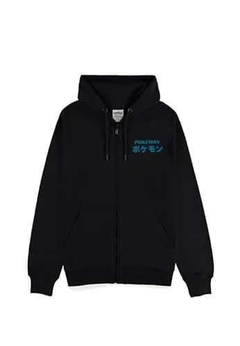 Pokémon Group Männer Kapuzenjacke schwarz M - Stylische Kapuzenjacke für Fans von Pokémon. Normale Länge und praktische Kapuze mit Reißverschluss, ideal für den Alltag und die Freizeit. Hochwertige Baumwollmischung für angenehmen Tragekomfort.