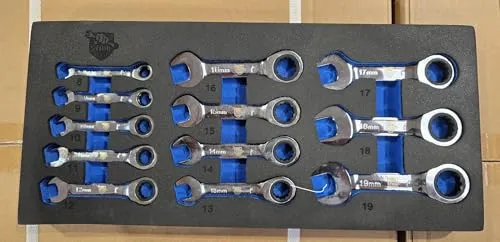 Stahl-Faust Mini Ratschen Schlüssel Satz Maul Ring Ratschenschlüssel-12 tlg. 8-19mm