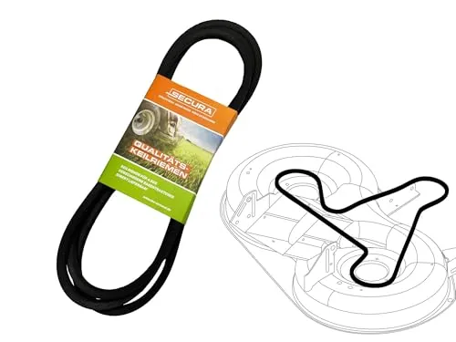 SECURA Keilriemen für Husqvarna TC138 - Rasenmäherriemen von SECURA, speziell für Husqvarna TC138, bietet hohe Widerstandsfähigkeit und Langlebigkeit für optimale Mähleistung.