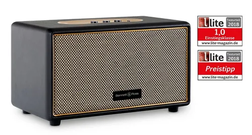 Bennett & Ross BB-860BK Blackmore Bluetooth Lautsprecher - Premium Lautsprecher in Lederoptik mit kraftvollen 60W Musikleistung, ideal für satten Bass und brillante Höhen. Genießen Sie drahtlosen Musikgenuss via Bluetooth®!